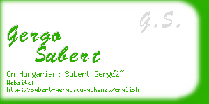 gergo subert business card